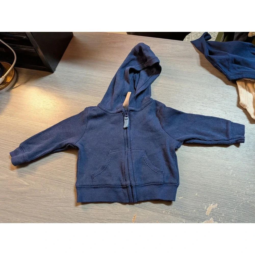 Baby Boy 9pc Clothes Lot Waffle Hoodie Graphic Tee Blue Yellow Newborn - 3m‎